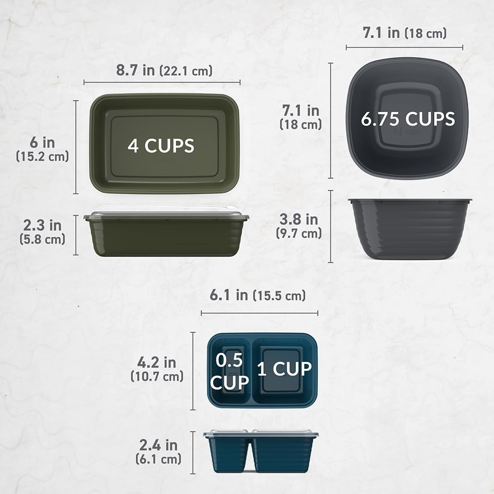 60-Piece Meal Prep Kit – Reusable BPA-Free Food Containers, Snack Boxes & Trays