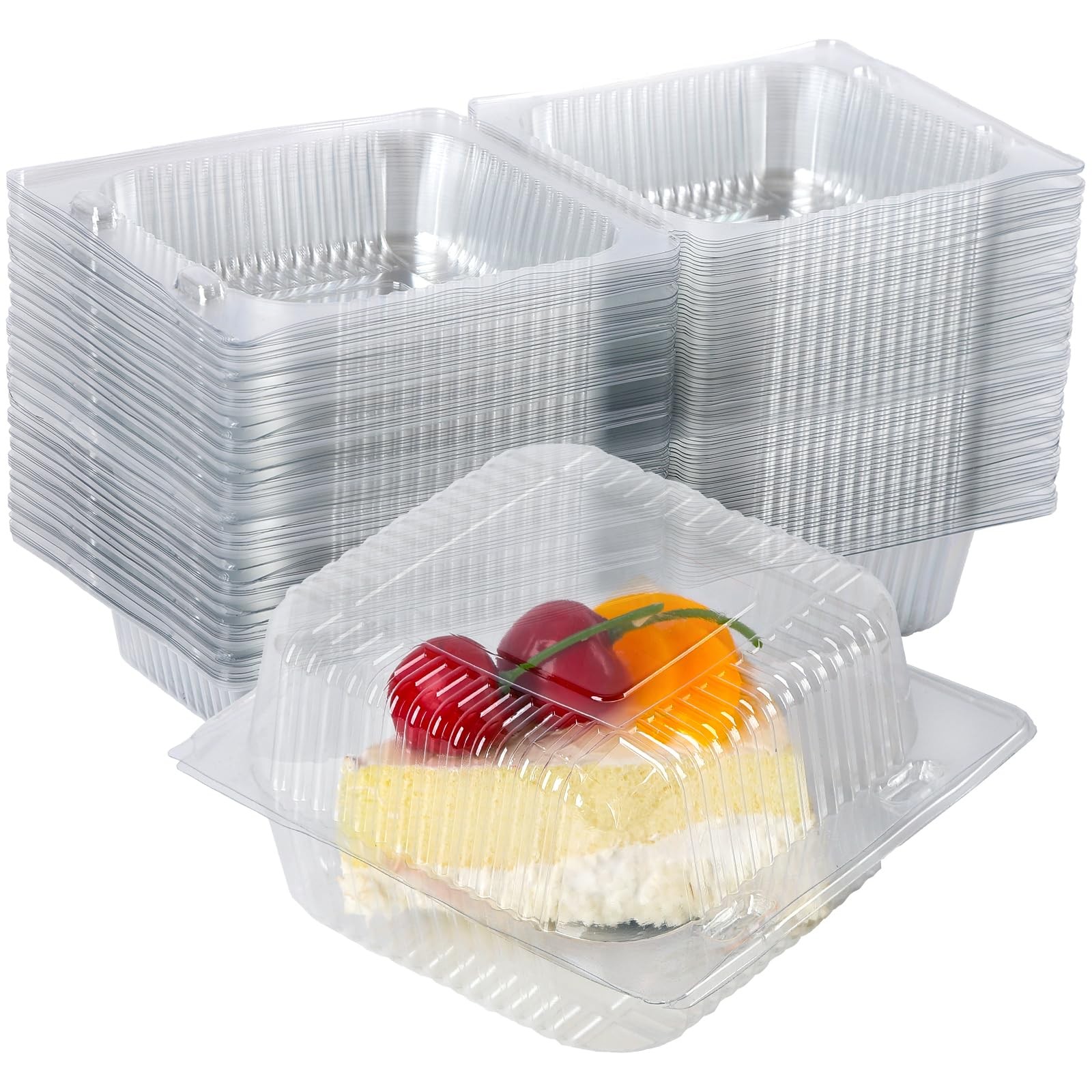4 x 4 Inch Clamshell Takeout Tray, Clear Hinged Plastic Take-Out Containers