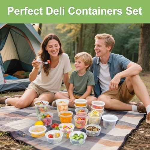 60 Sets Deli Containers 32/16/8 oz – Leak-Proof BPA Free Food Storage, Microwave