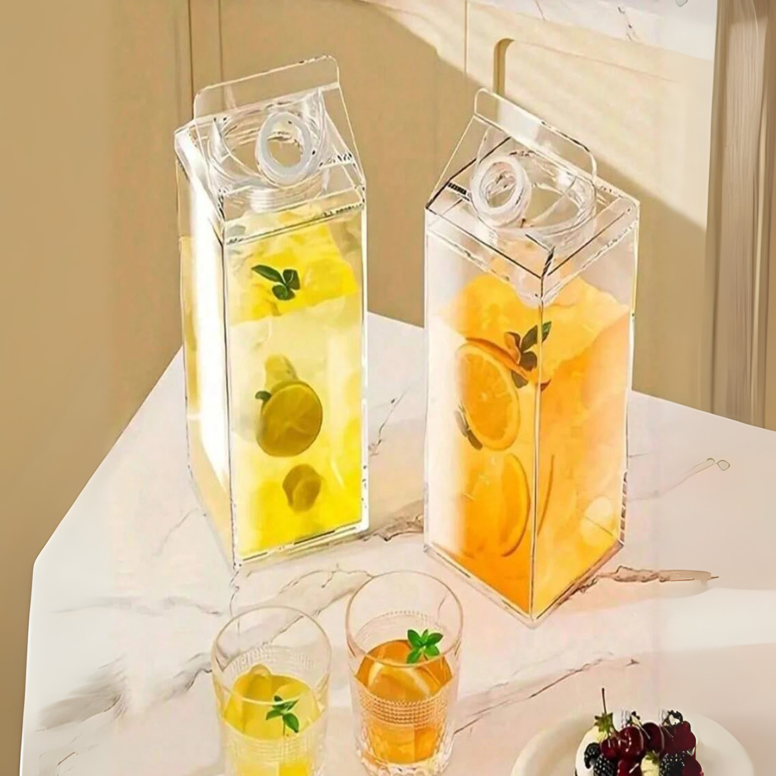 Milk Cup Food Dispenser Multi-Purpos Portable Large Square Sealed Storage Bottle