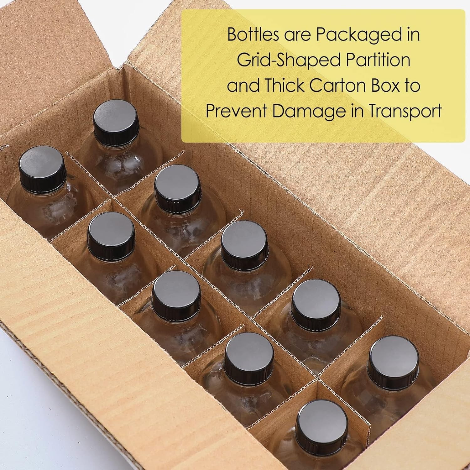 6 Pack, 4 oz Small Clear Glass Bottles with Lids & 2 Stainless Steel Funnels …