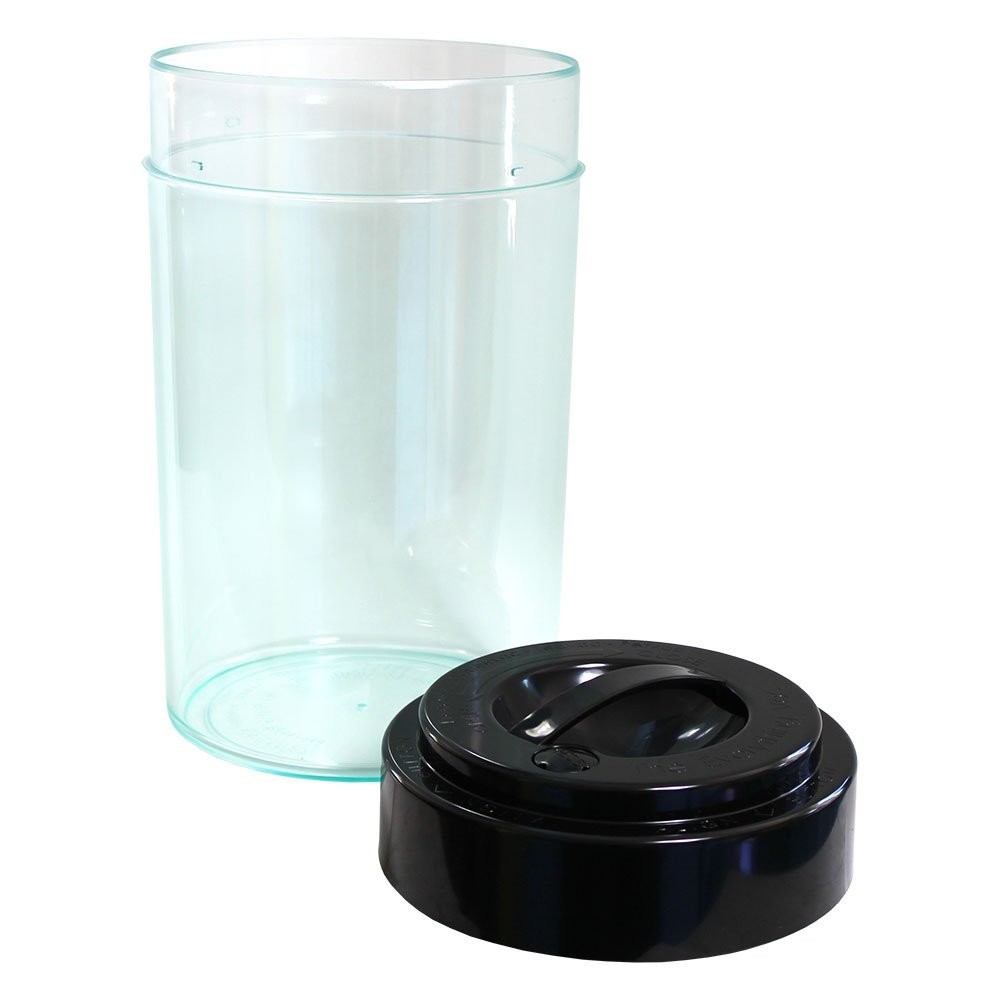 Bulk Dry Goods Storage Container – 5 lb Airtight Vacuum Sealed, Clear/Black Cap