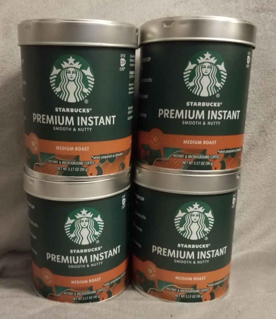 STARBUCKS Coffee Metal Tin Storage Canisters Cans Hobby Craft Geo Cache 4 Empty