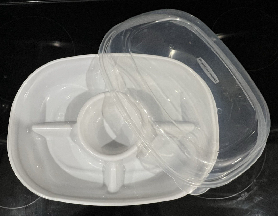 VTG Rubbermaid Servin’ Saver Party Platter w/Lid Oval 5 Compartment 1980s USA