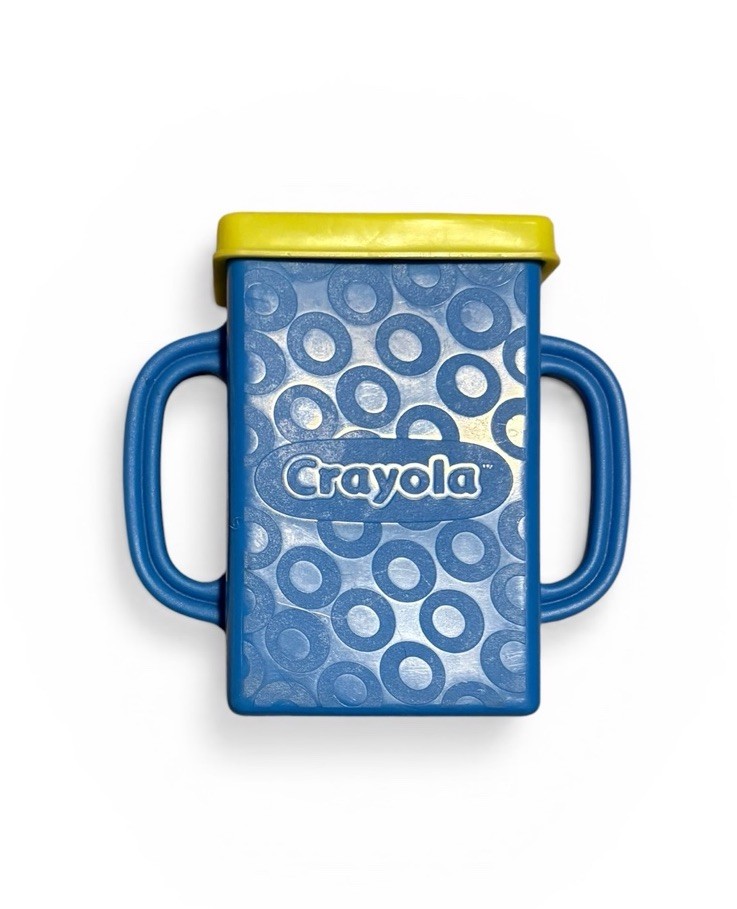 Crayola Hard Plastic Container Saves Juice Boxes From Spills Toddler 2 Handle
