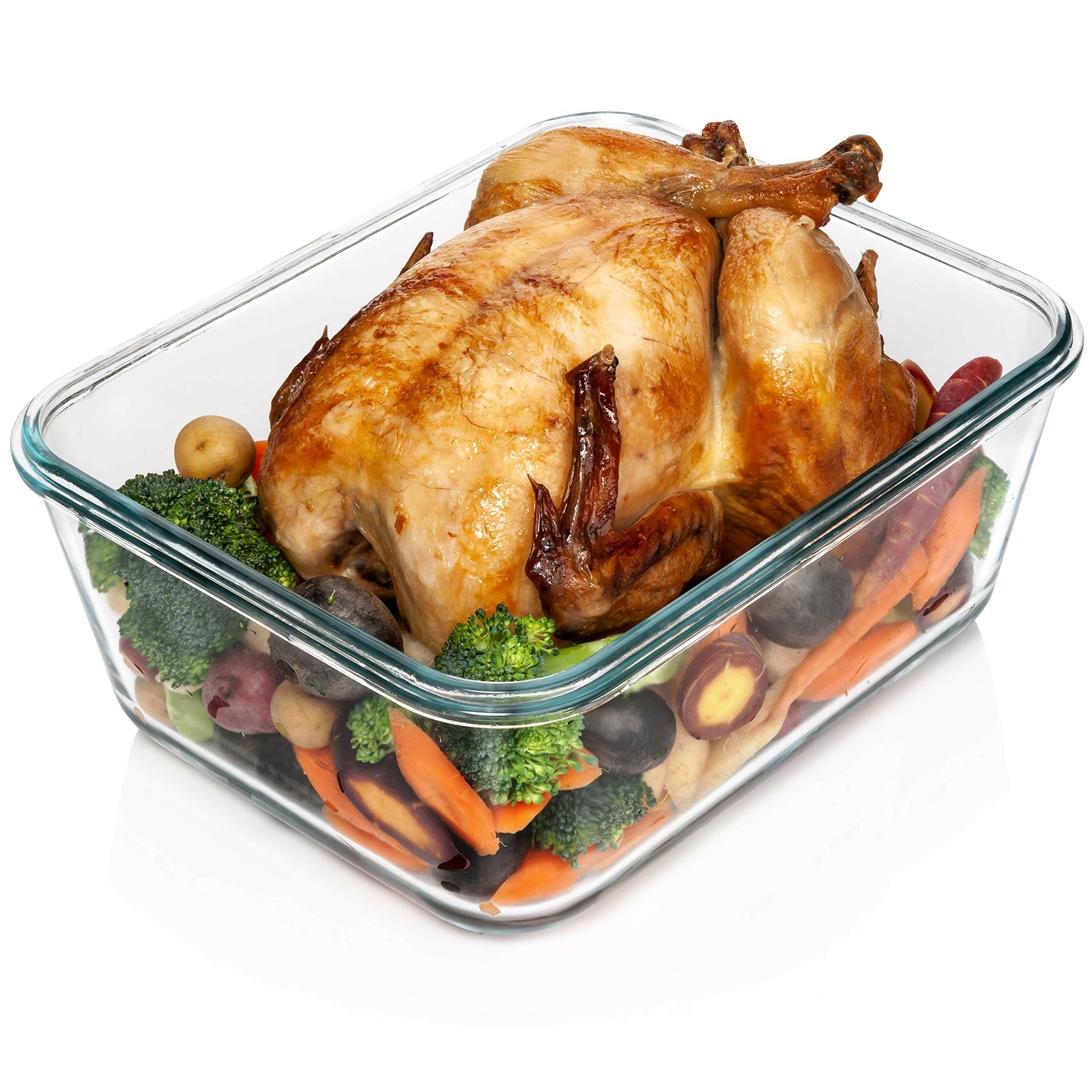 14 Cup/ 112 oz LARGE Glass Food Storage Container with Locking Lid. Ideal for…