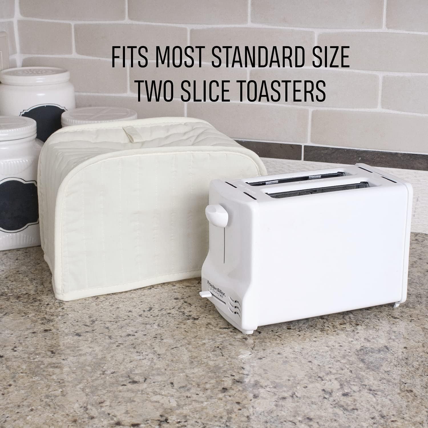 Ritz Premium Universal Two Slice Toaster Cover, 1 Count (Pack of 1), Natural