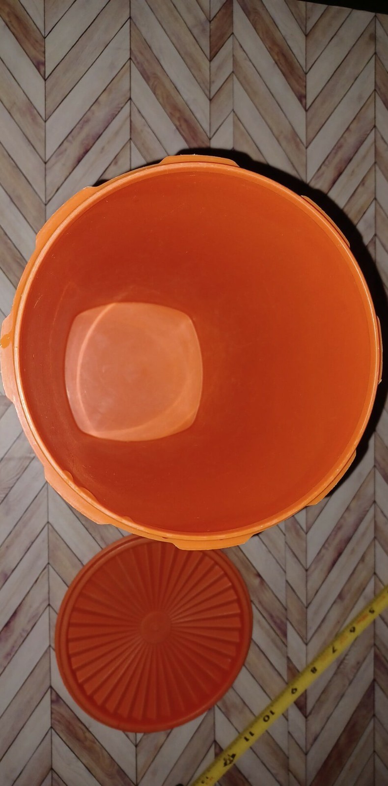 Vintage Large Orange Tupperware Canister Storage Container With Lid 1222-6