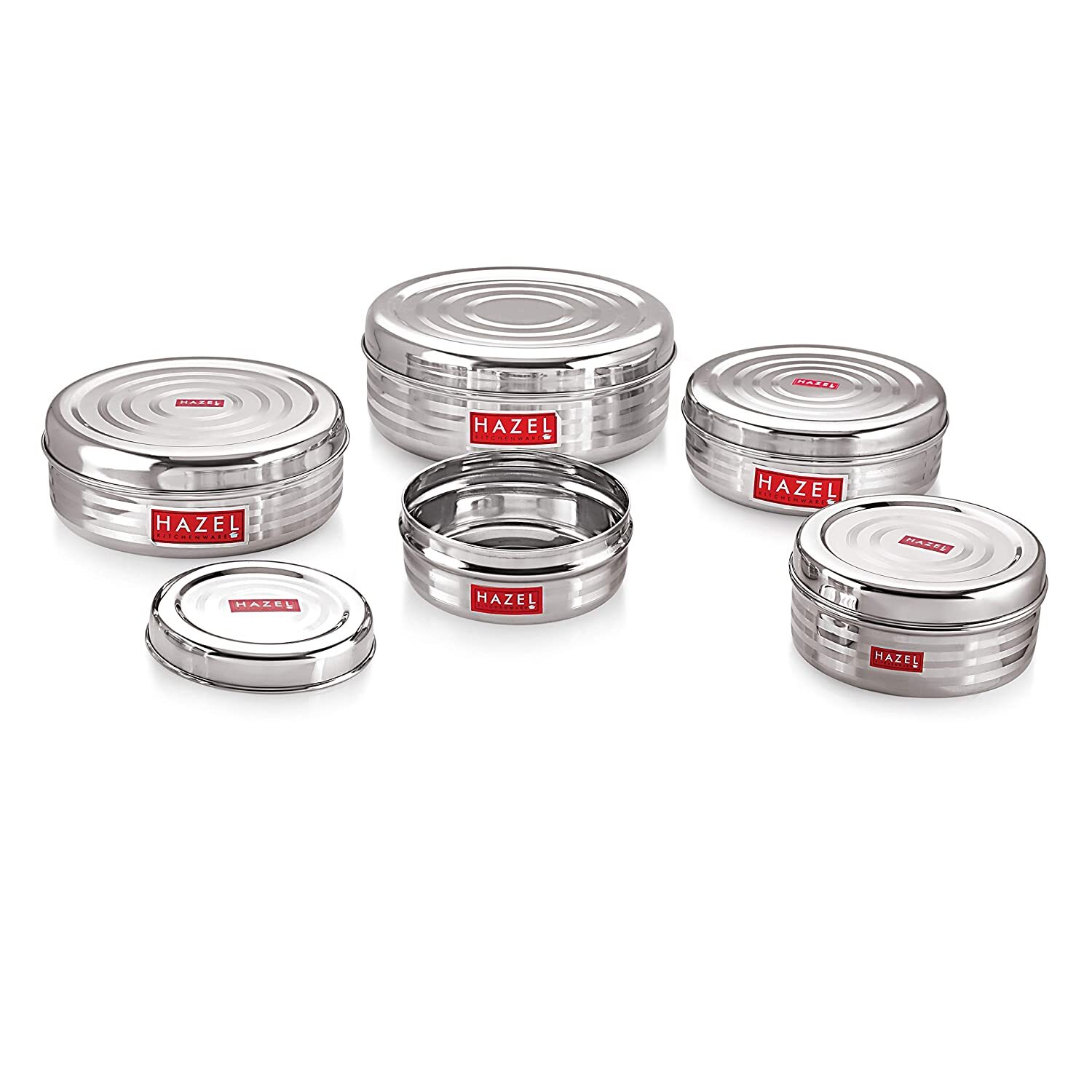 Stainless-Steel Kitchen Storage Container Set of 5, Capacity 250ml to 1000 ml