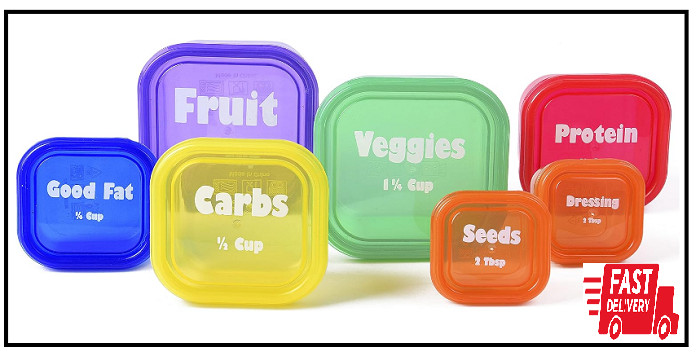 28 Pcs Fix Portion Control Containers Kit Beach Body Food Plan Diet Weight Loss