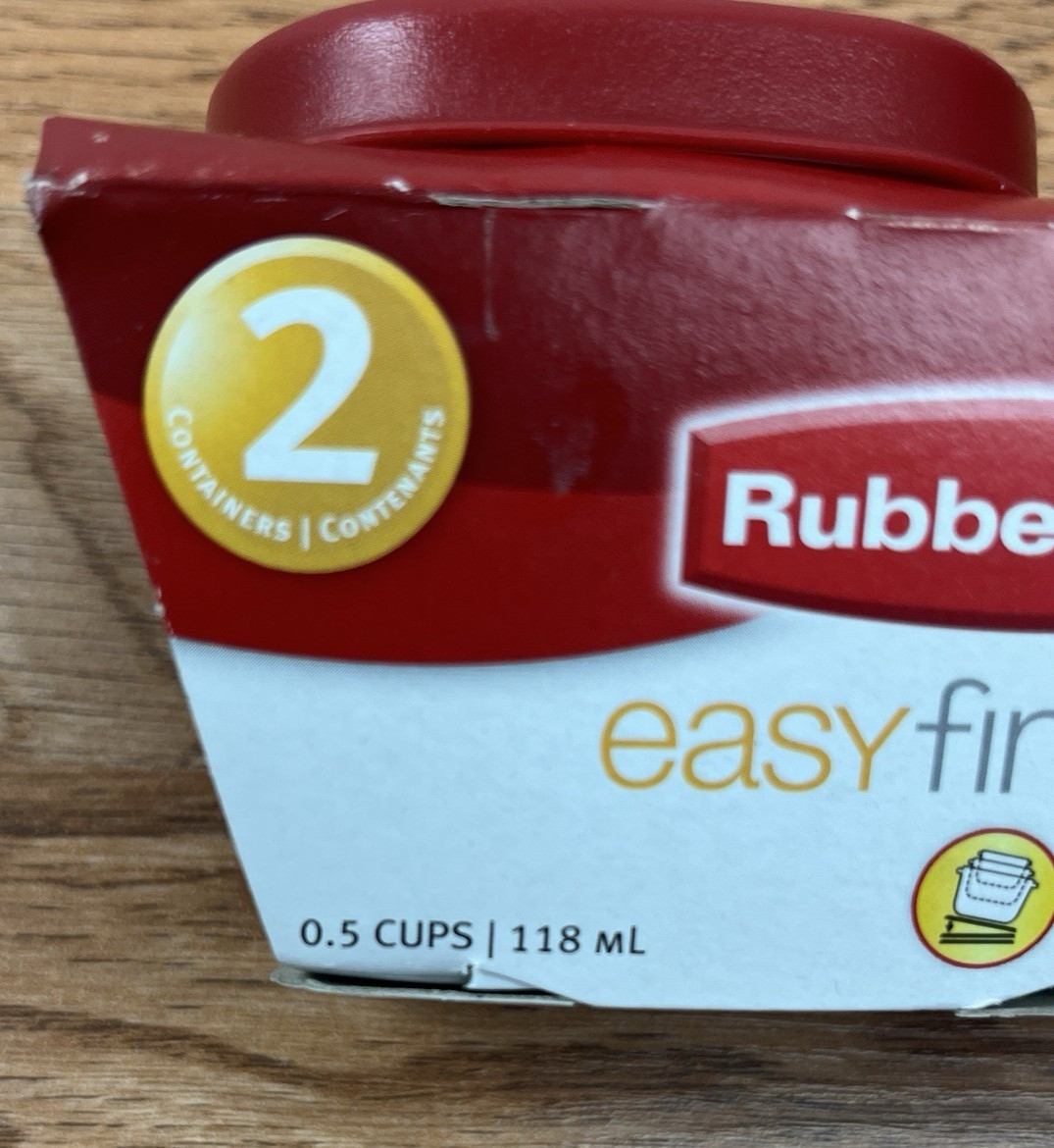 Rubbermaid Set of 2 Containers 0.5 Cup Red Easy Find Lids NEW