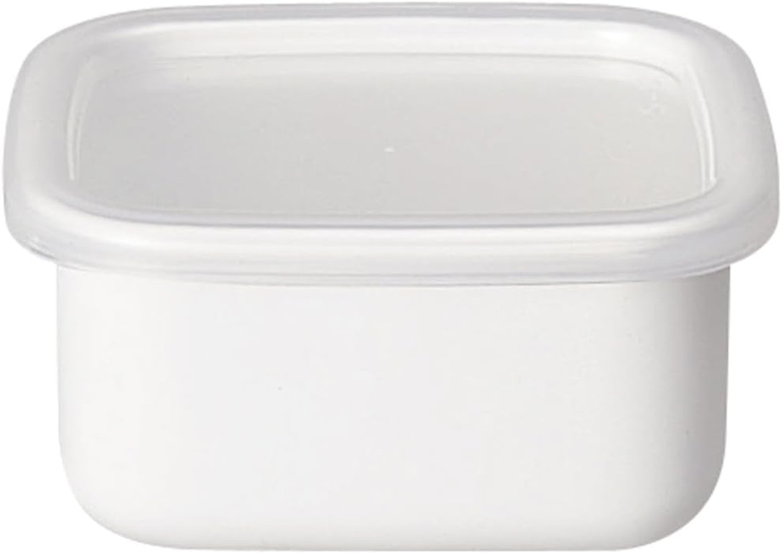 White Enamel Stockpot Food Container (S) Imported from Japan (One Pack)