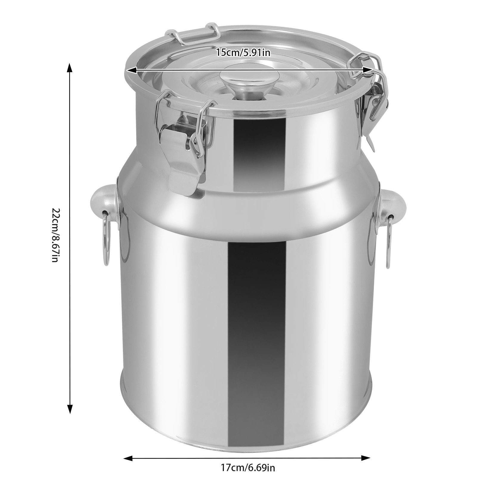 201 Stainless Steel Milk Can 5L 1.32Gal Milk Container Milk Bucket Good Sealing