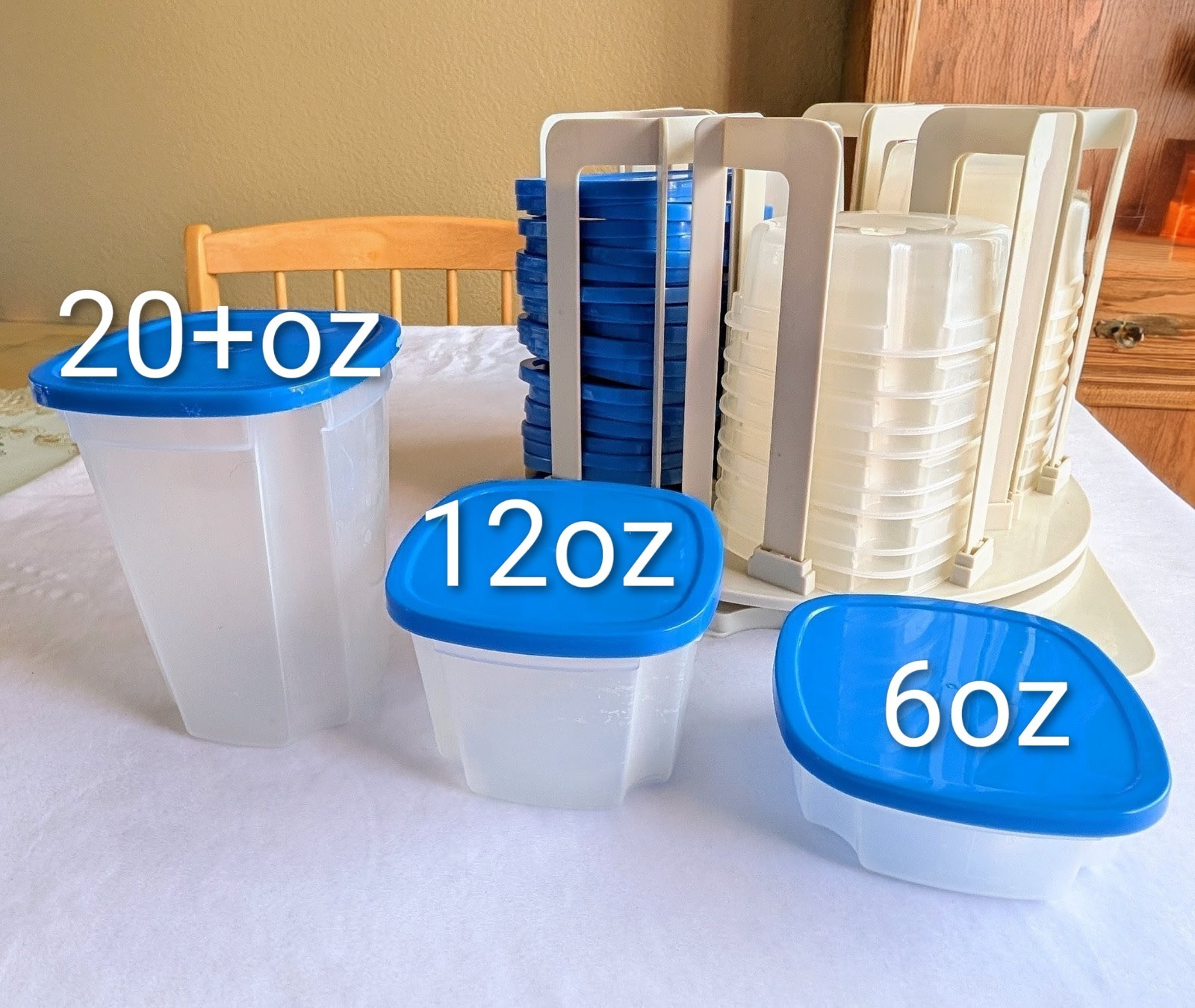 Spin’N’Store Revolving Food Storage System 49 Pieces Compact Stacking 6,12,22 oz