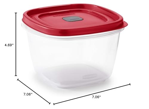 Rubbermaid Easy Find Vented Lid Food Storage Containers 7-Cup Red 7 Cup,