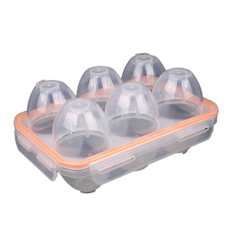 Practical 6 Cavity Portable Eggs Storage Box For Camping And Outdoor Activities