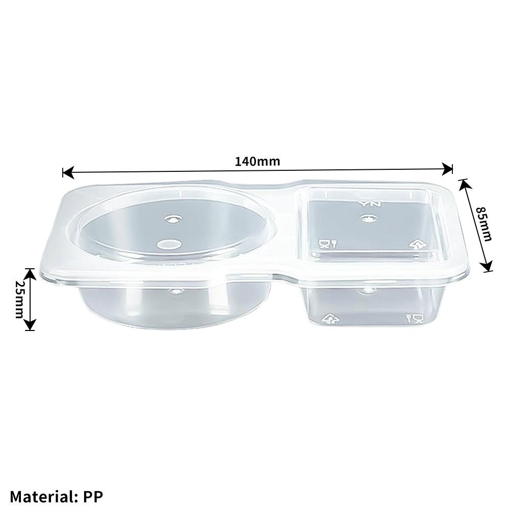 Reusable Snack Containers with Lids, 2 Compartment Snack Pack Containers JQ
