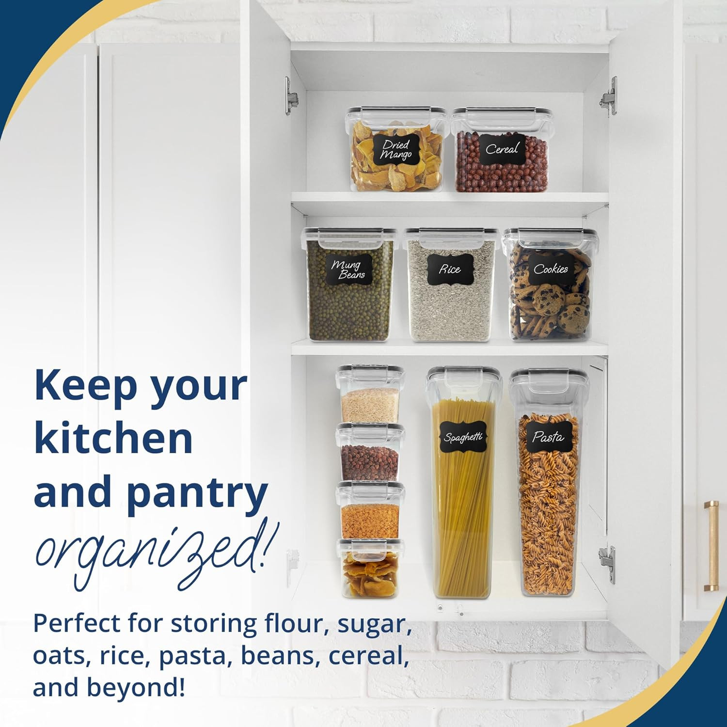 Airtight Food Storage Containers with Lids (26 Sets) | Kitchen Organizers and St
