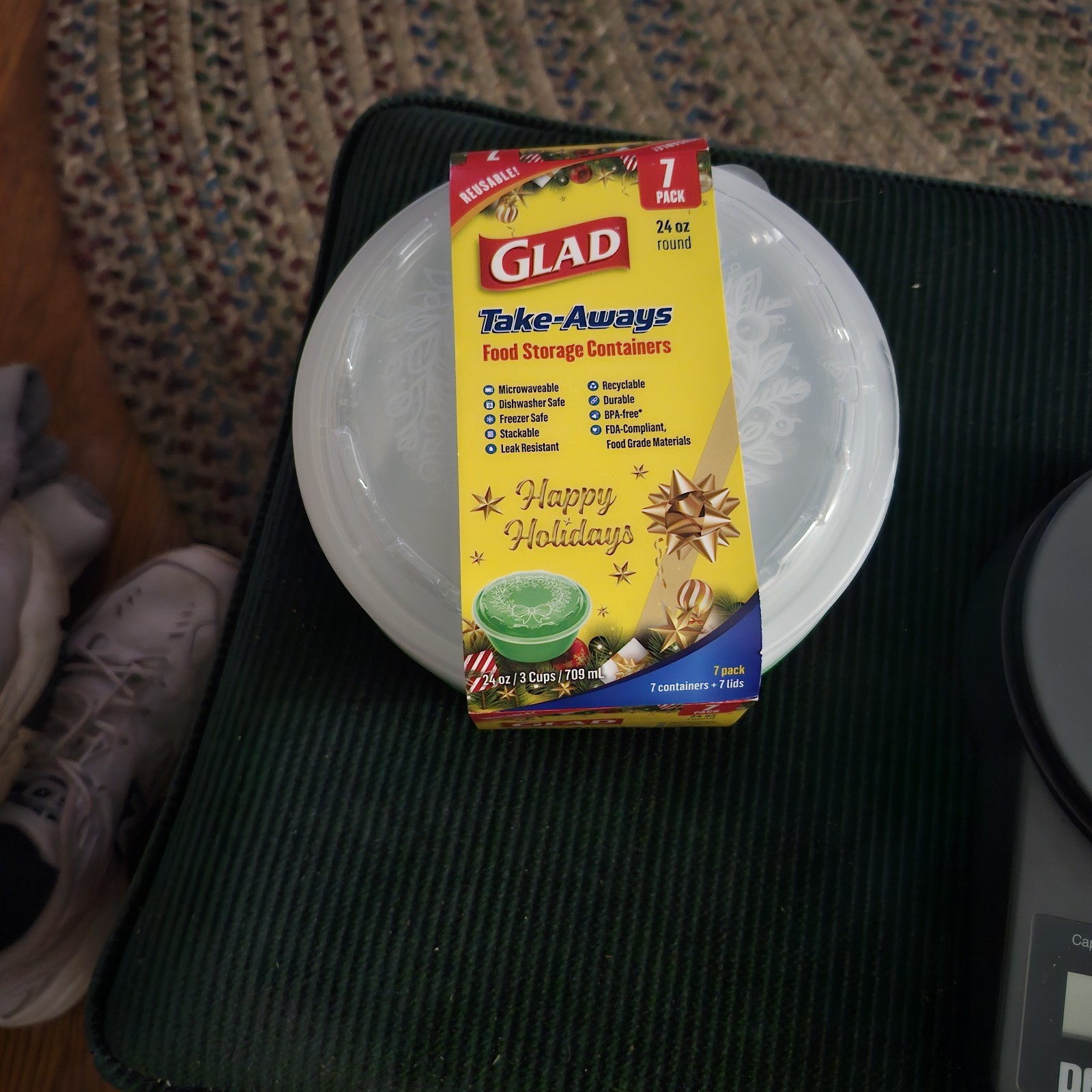 Glad Take-Aways Food Storage Containers 24 Oz Round 7 Pack: 7 Containers/ 7 Lids