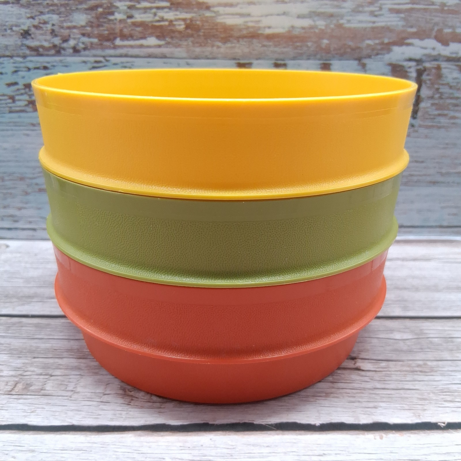 x3 Tupperware Serve Seal Bowls (no lids) #1356 USA Retro 1970’s Harvest Colors