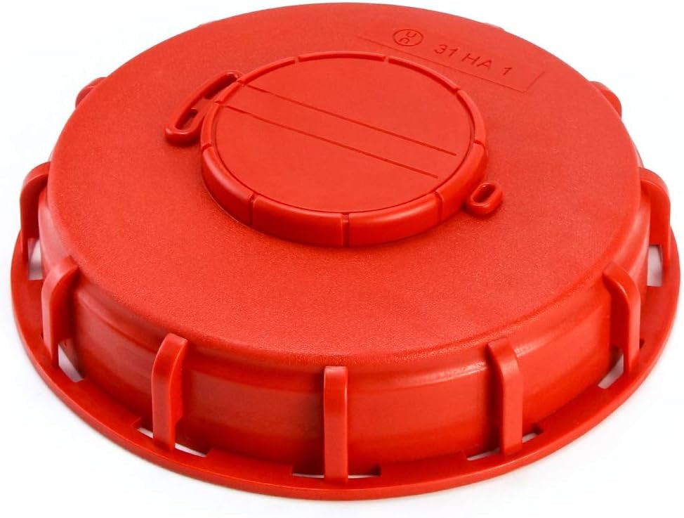 QWORK IBC Tote Lid Cover, 6.5″ Tank Water Liquid Cap 1 Pack, Red #A