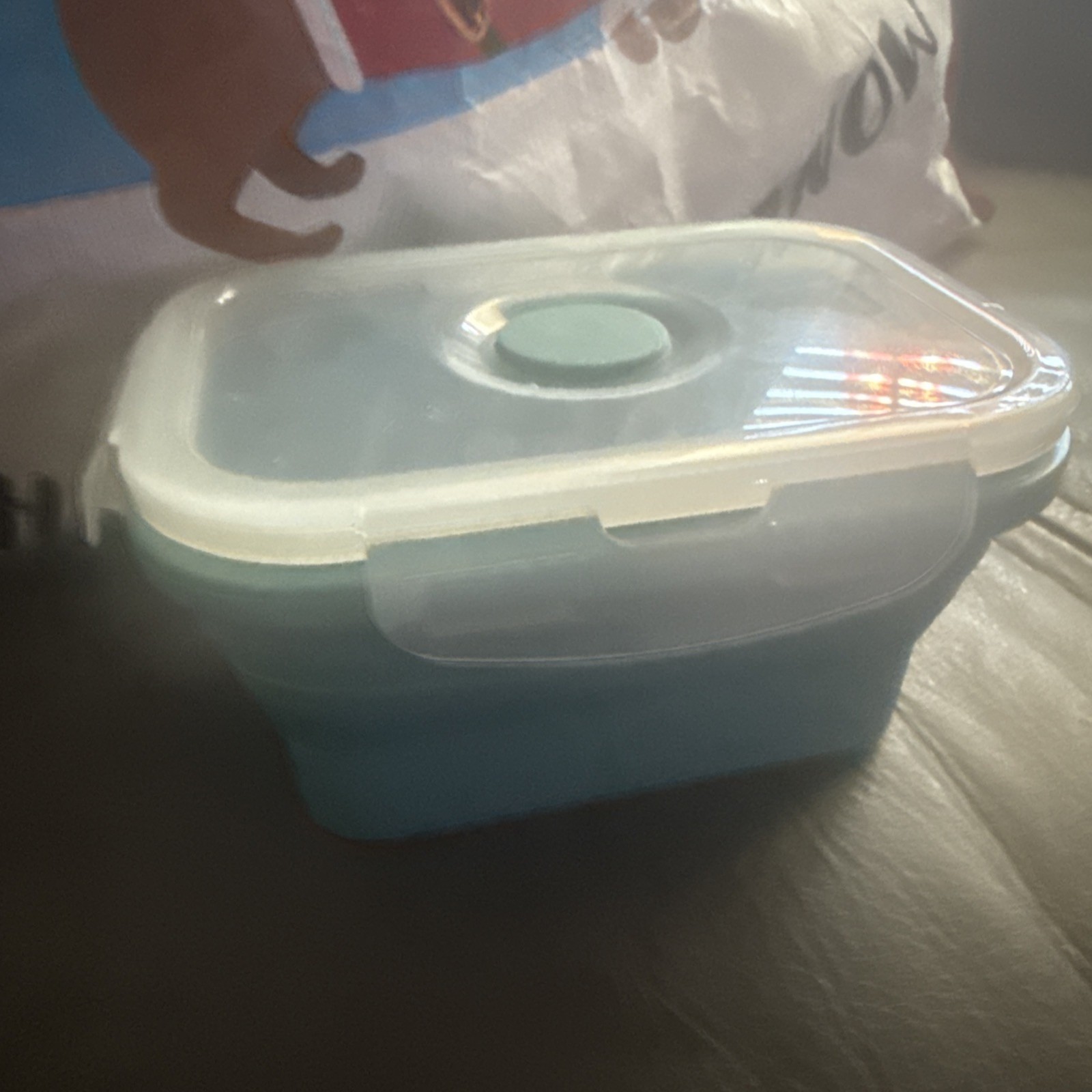 Norwex Blue Silicone Rectangular Storage Container Snap Lid Microwave Safe