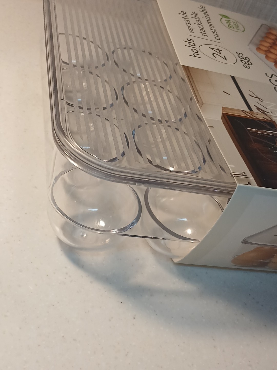 Refrigerator Egg Keeper 24 Holder compartment Clear with Lid New