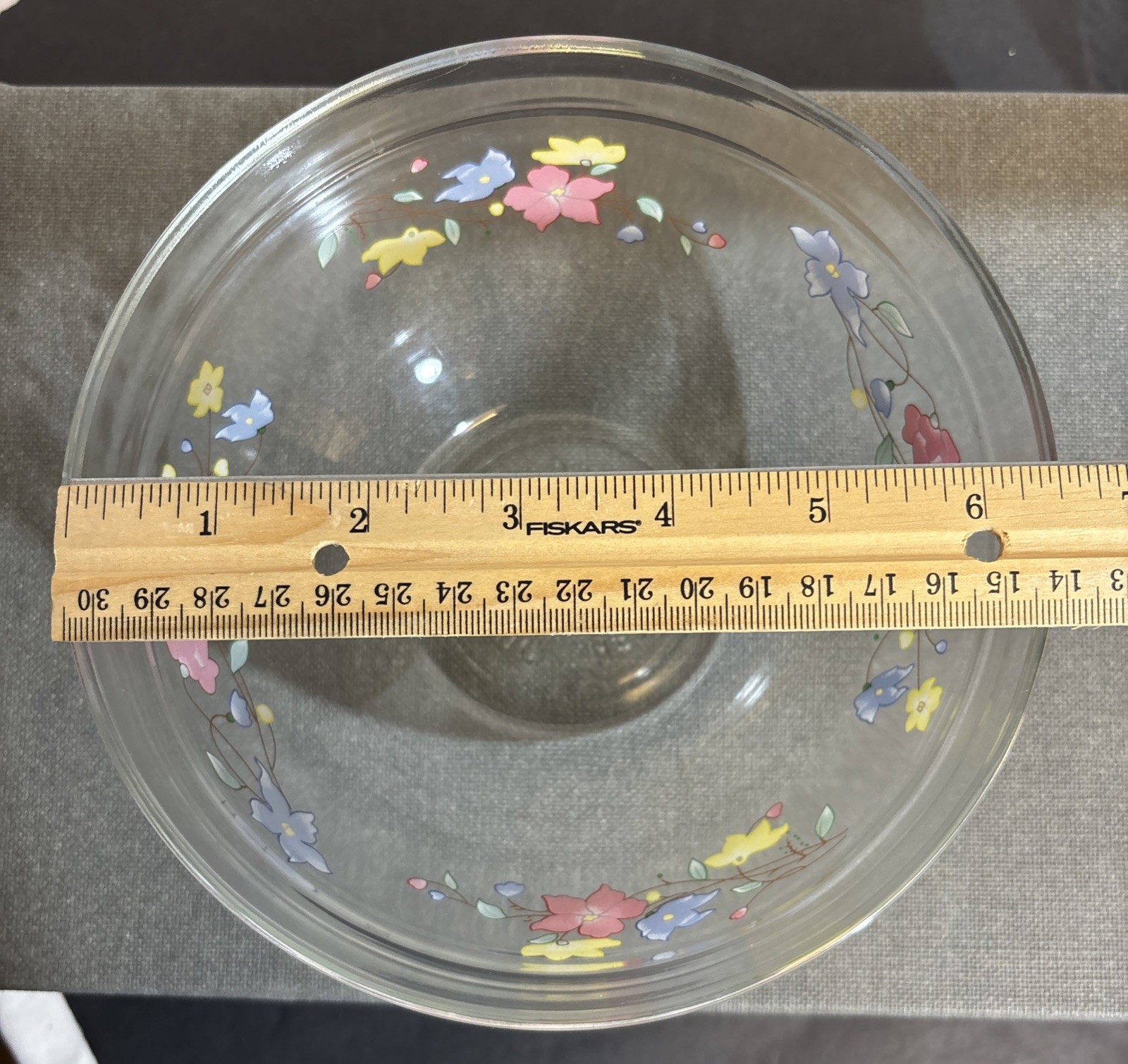 Vintage 5 Stackable/Nesting Food Storage Floral Glass With Lids