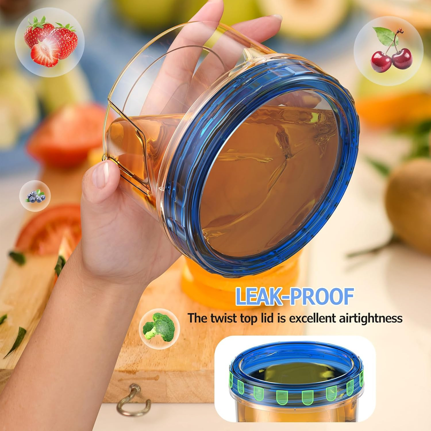6 Pack-16 OZ Freezer Storage Containers, Small Plastic Containers with Twist Top