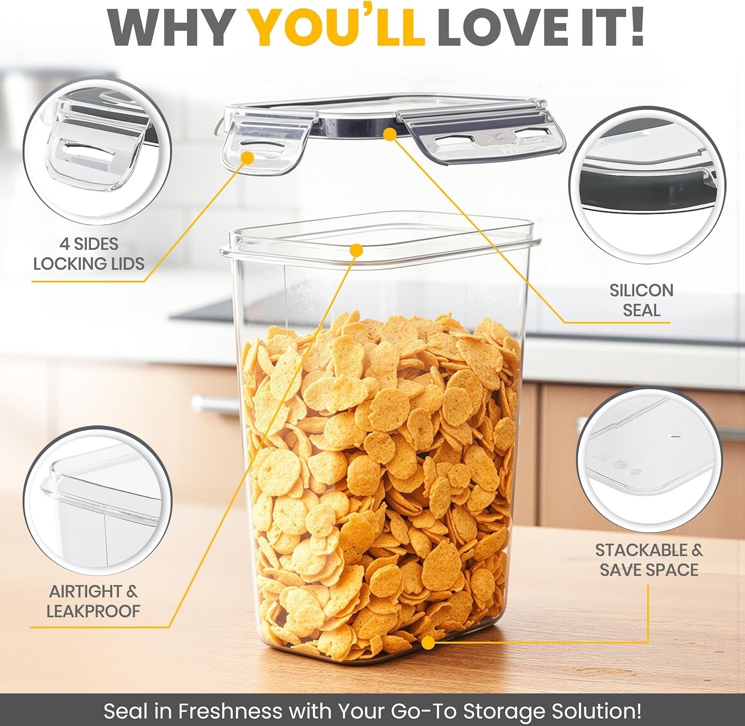 Food Storage Containers Set 24pcs Airtight Plastic Kitchen Pantry Organizer