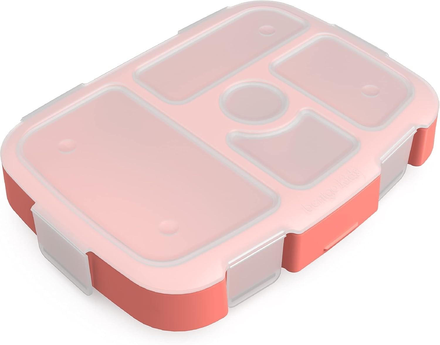 Child-Friendly Coral Meal Prep Container – 5 Compartments for Healthy Snacks