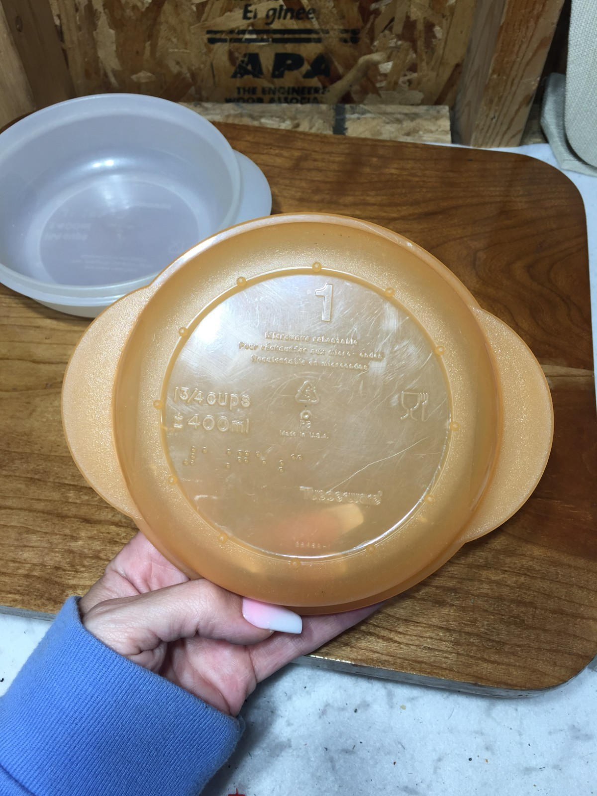 Set of 2 Tupperware # 2646A-1 Heat in Bowl Microwavable holds 1 3/4 cups