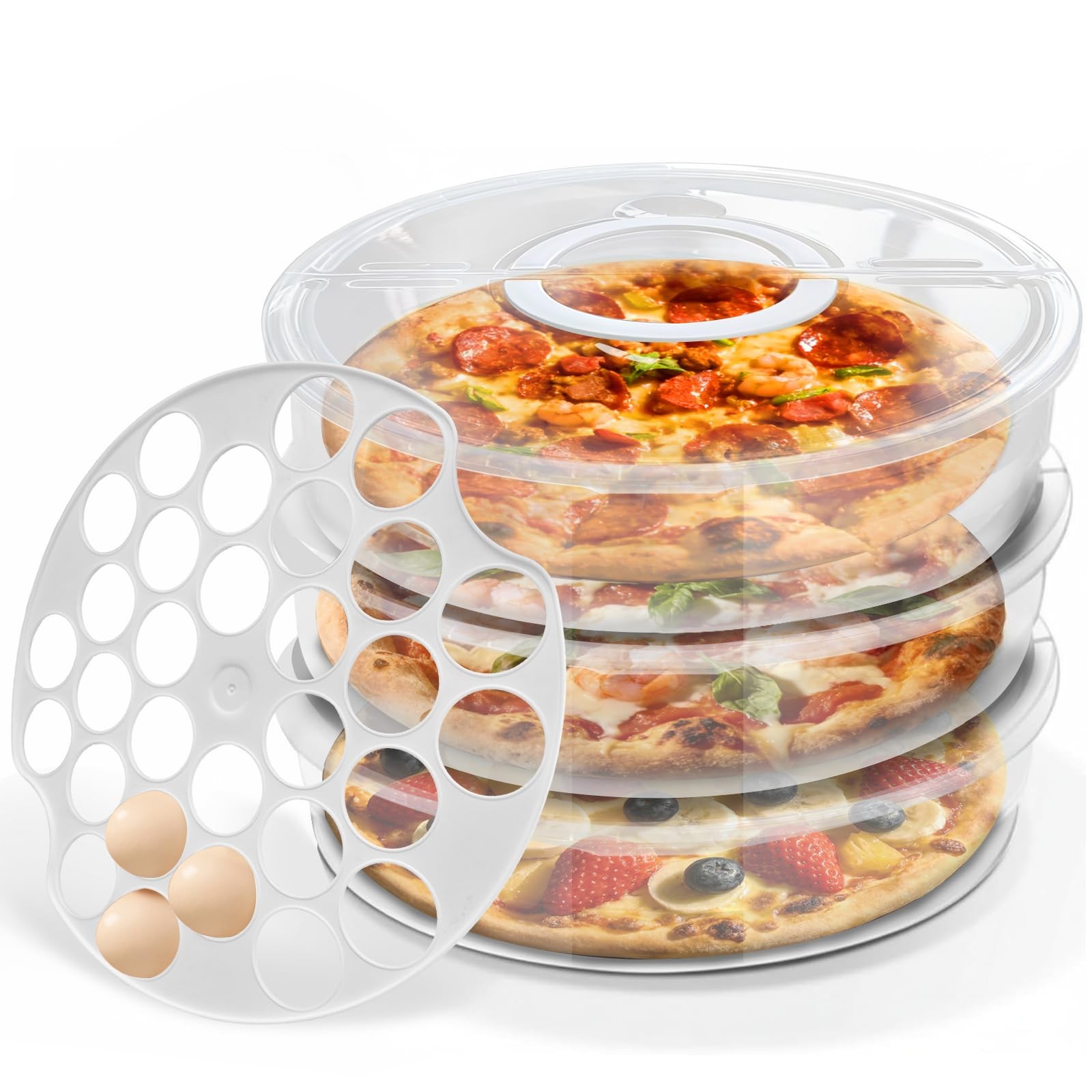 Pizza Storage Container Set, Reusable Pizza Container for Leftover Pizza, Pie…