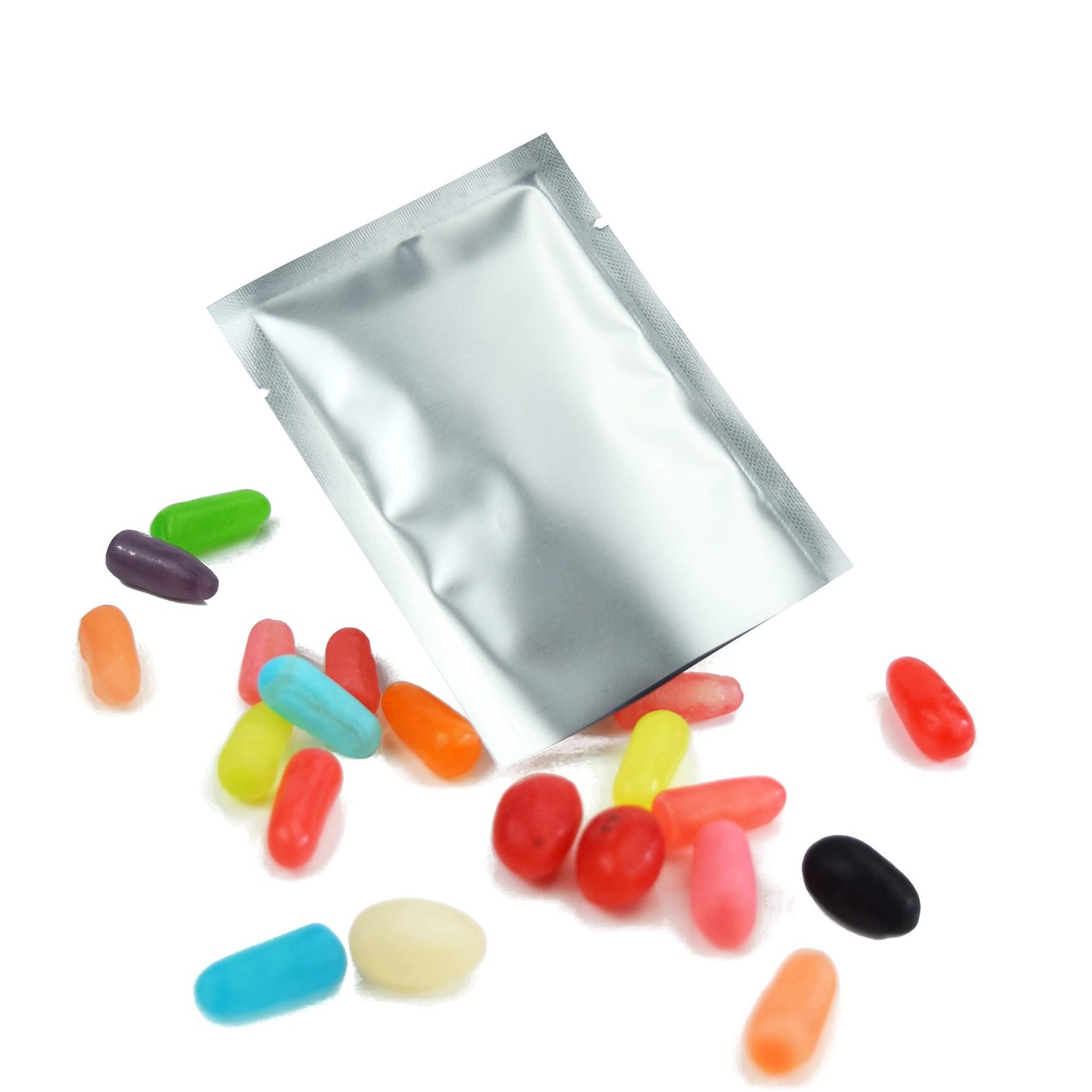 200 PCS Metallic Mylar Foil Open Top Sealable Bags (6x9cm (2.3×3.5″), Silver)