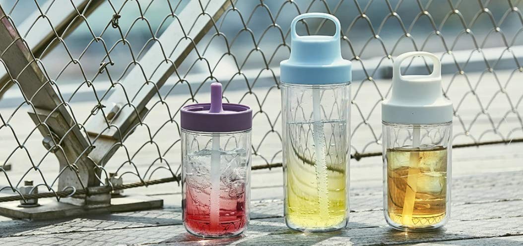 Kinto 20071 Togo Bottle 16.9 Fl Oz 480 Ml White Includes Straw Lightweight