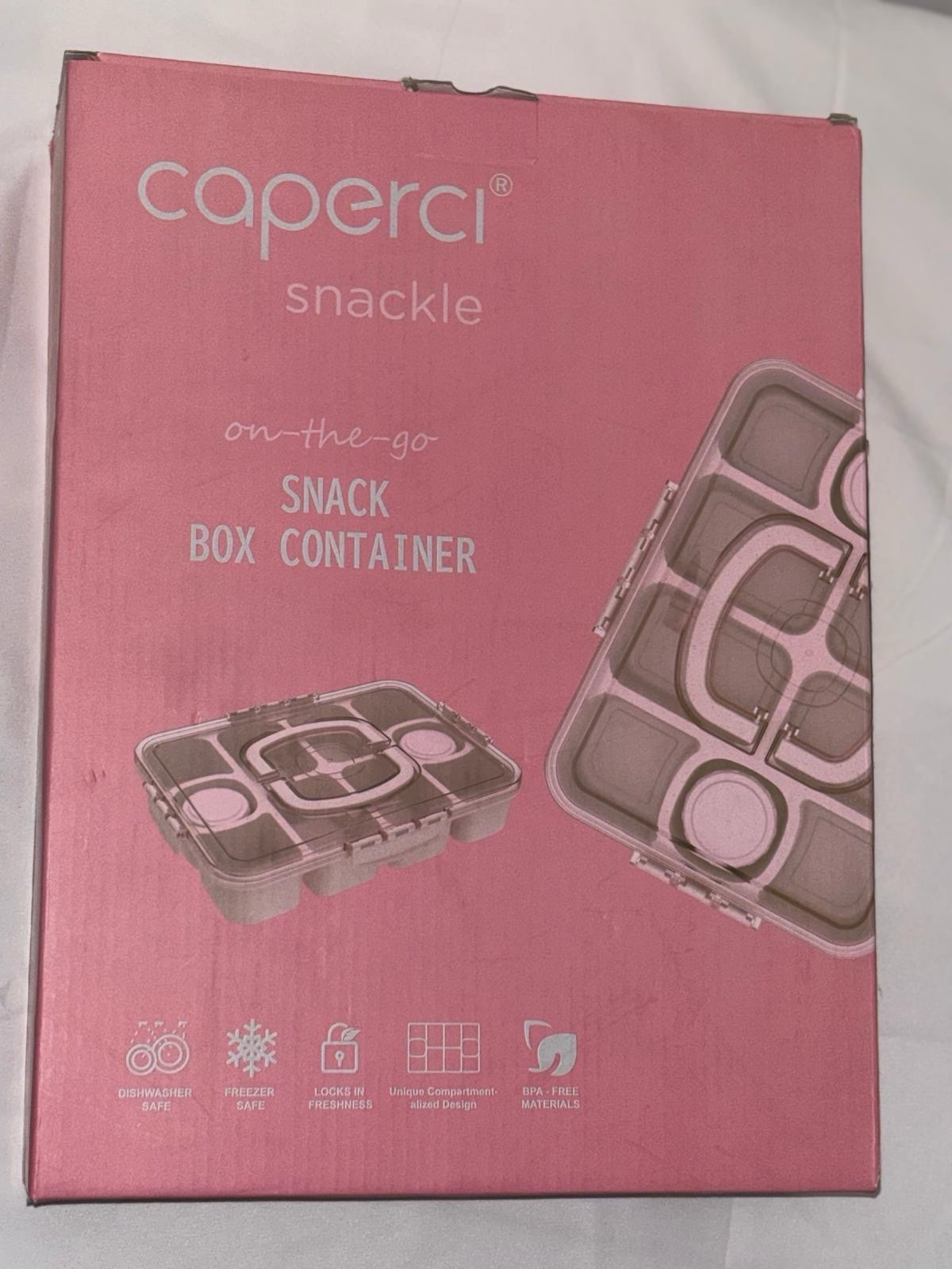 Caperci Snackle Box Container – Large 10-COMPARTMENT Divided Serving Tray with 2