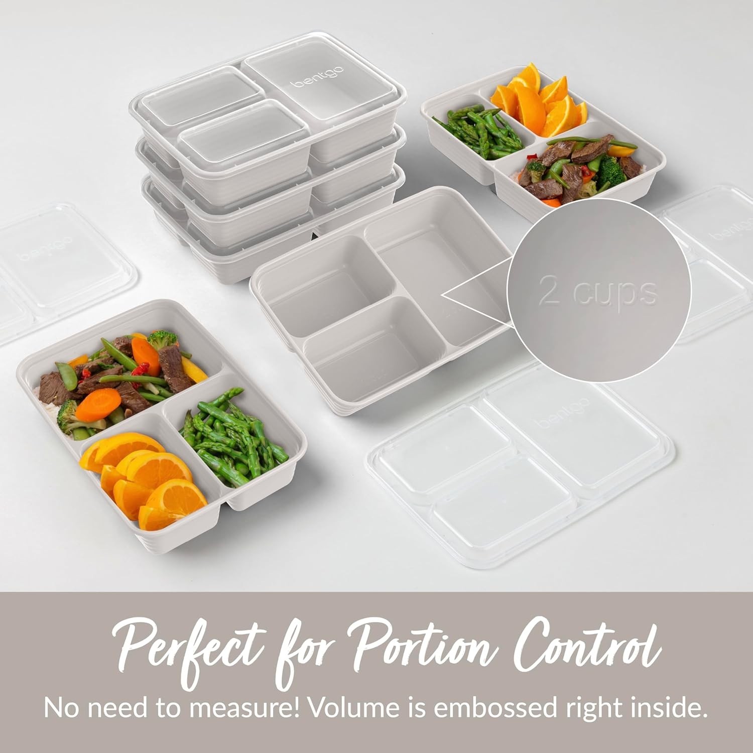 3-Compartment Meal Prep Container Set – 20 Pieces, Perfect for Healthy Portions
