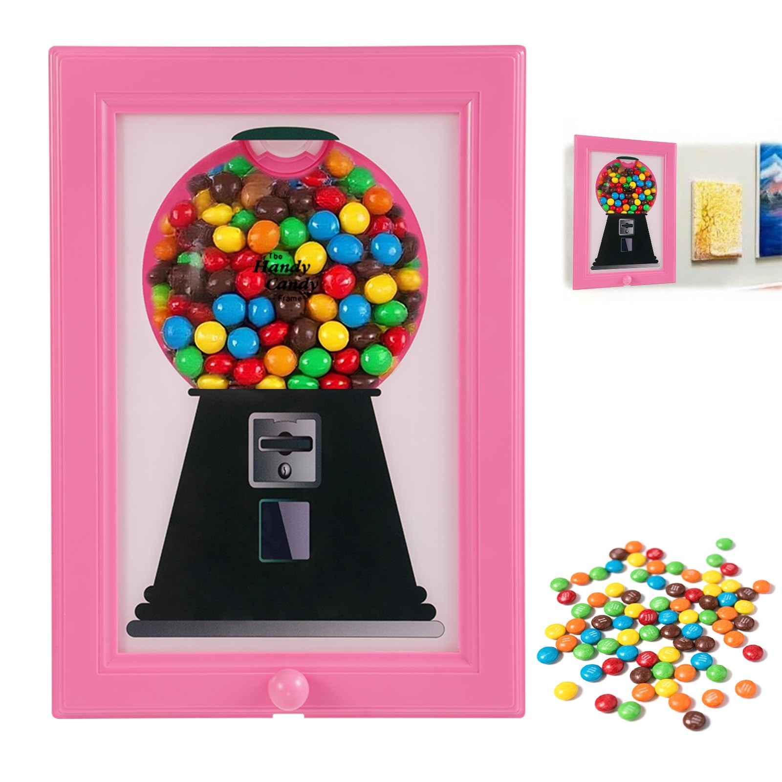 Candy Dispenser Picture Frame, Wall Mount Gumball Machine Creative Handy Cand…
