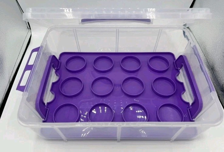 Baked With Love Deluxe Cake & Cupcake Caddy 9×13 Cake Or 12 Cupcakes-NEW
