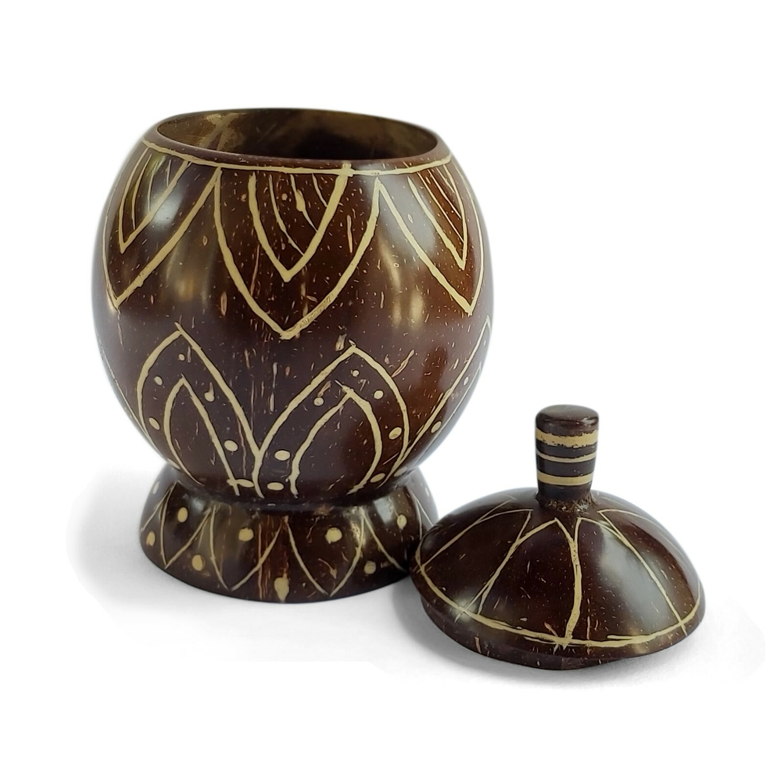 1Pc Salt Cellar Traditional Folk Art Design Handmade Vintage Seasoning Storage