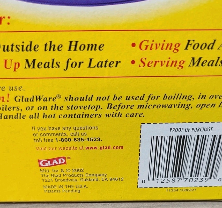 Vintage 2002 Glad Ware Containers Store N Eat 3 Plate Shaped Containers W/ Lids