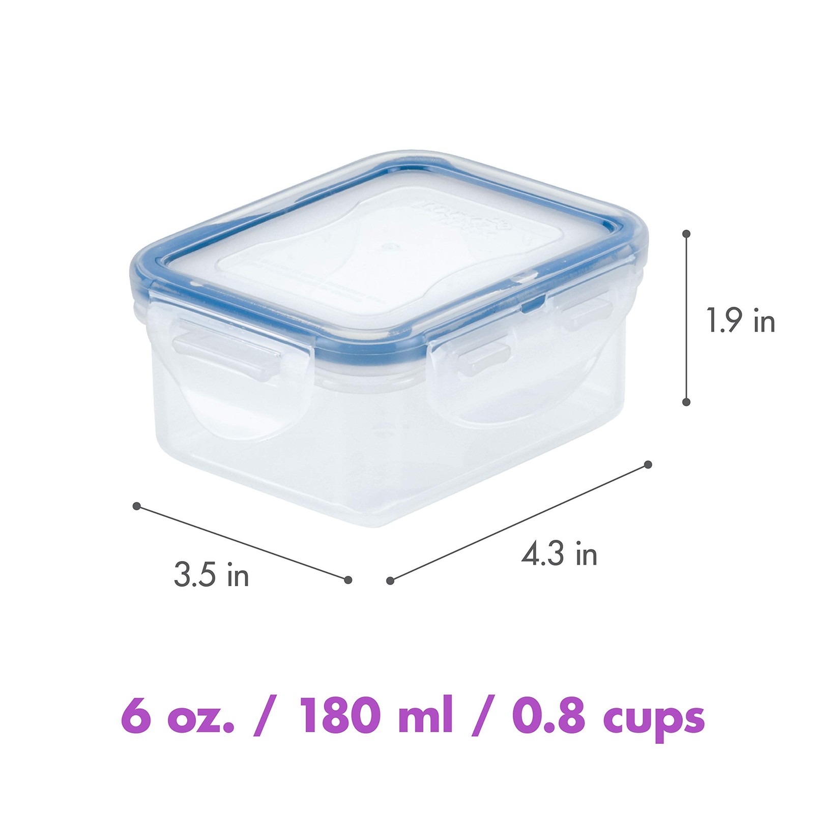 LOCK & LOCK Easy Essentials Food Storage Container Set, 4-Piece -Clear