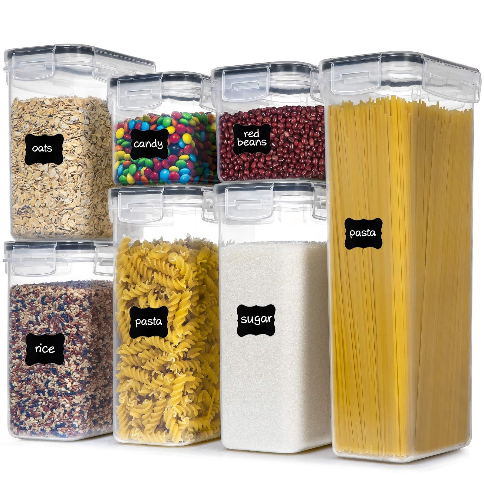 Airtight Food Storage Containers with Lids, 7 PCS BPA Kitchen Canisters for S…