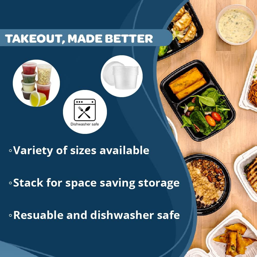 TIYA 240 Pack 24Oz Food Containers with Lids – Airtight & Reusable Storage
