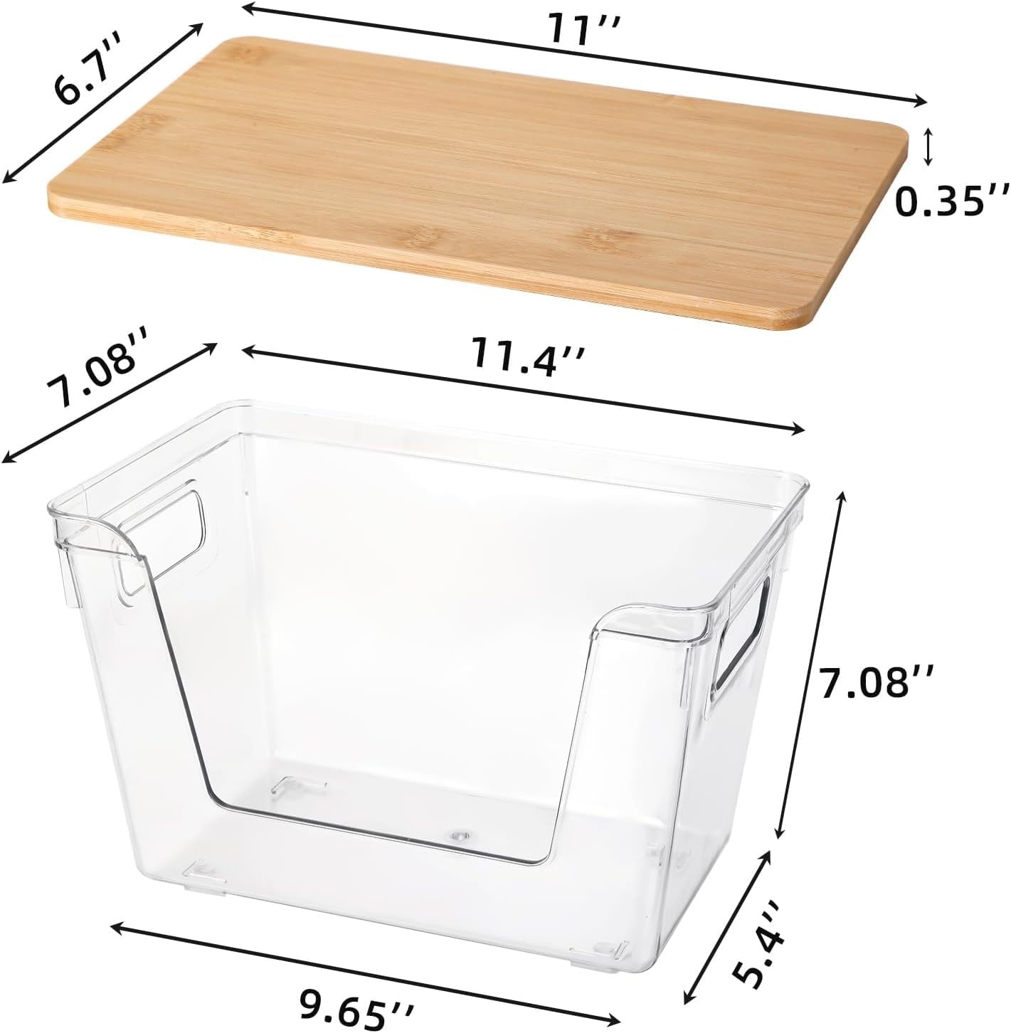 Hiziwimi 2 Set Pantry Organizers and Storage – Stackable 2 Pack, Clear