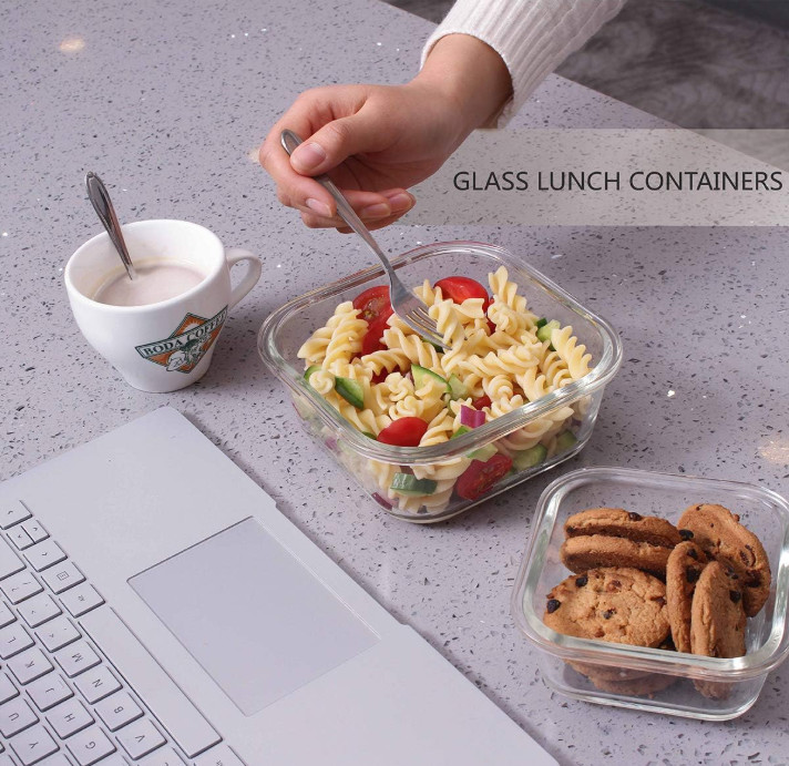 Set 18 Recipientes de Vidrio con Tapas Herméticas para Alimentos Meal Prep