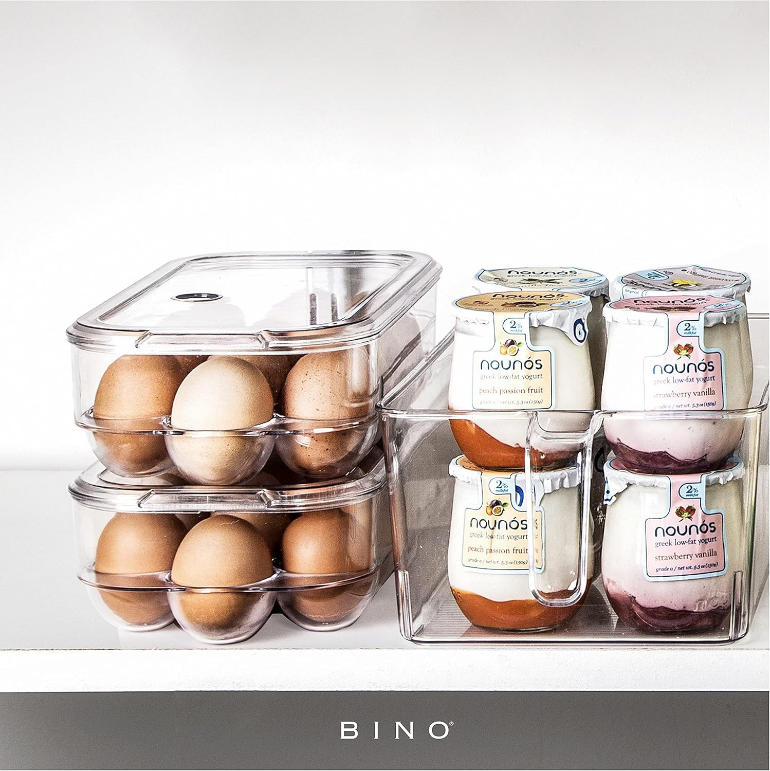 Plastic Egg Container for Refrigerator – Clear, 13 Count, Sturdy, Durable