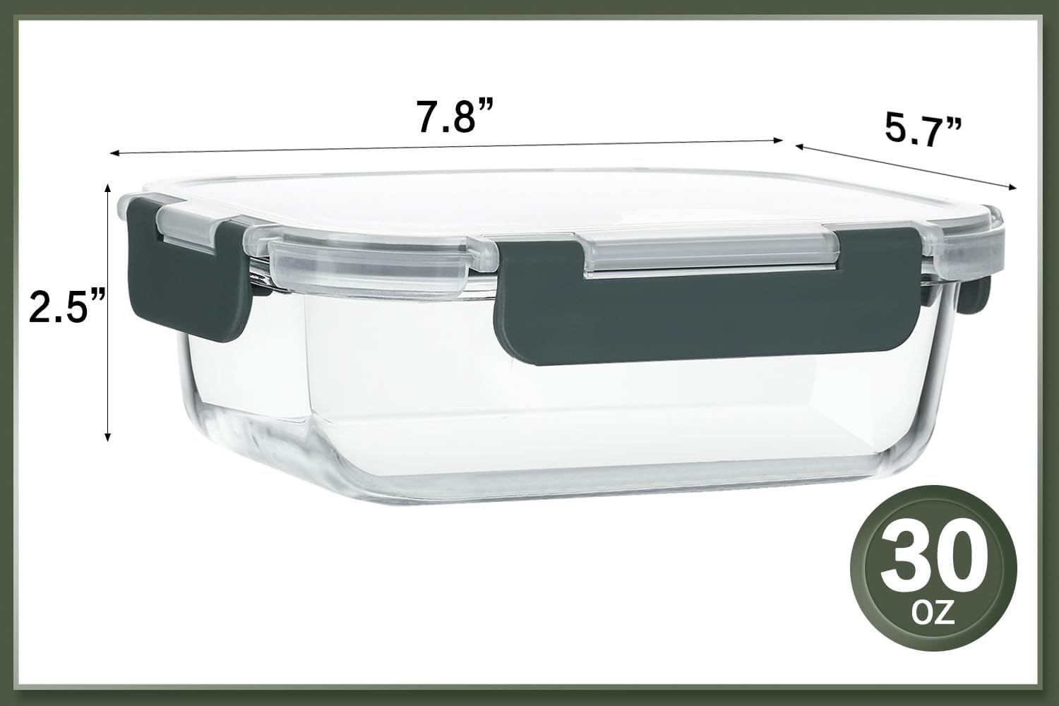 Effortless Meal Prep with 10 Gray 30 Oz Airtight Glass Containers – Space-Saving
