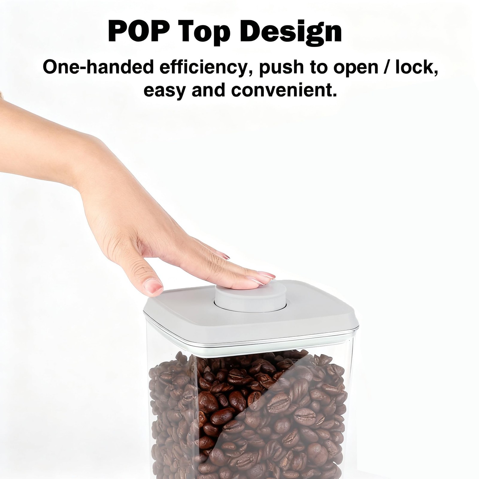 Large Pop Airtight Food Storage Containers Set with Lids, 4.2Qt Food Containe…