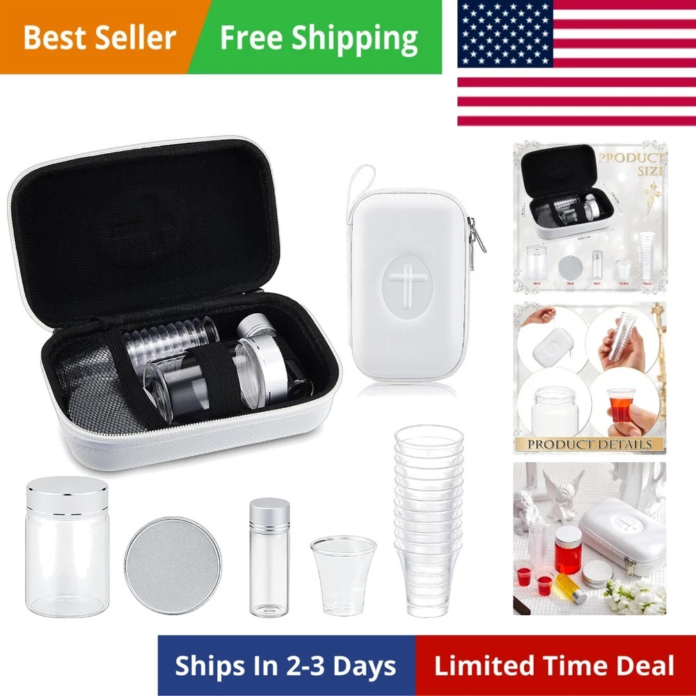 1 Set Portable Communion Set Gifts For Catholic Priests Travel Home White Kit